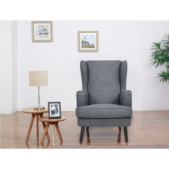 Kreslo ušiak GREY2, sivá