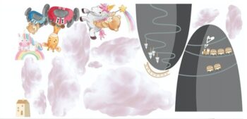 Kvalitná detská nálepka na stenu rozprávkových zvieratiek 80 x 160 cm