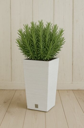 Kvetináč FURU SQUARE 24 cm, biela, 24 cm