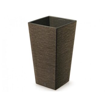 Kvetináč FURU SQUARE ECO WOOD s vložkou 30 cm,tmavohnedý, M
