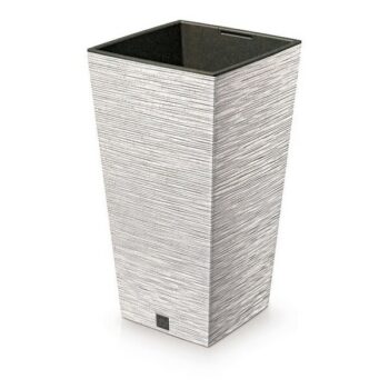 Kvetináč FURU SQUARE ECO WOOD s vložkou 39,5 cm,biela ECO, L