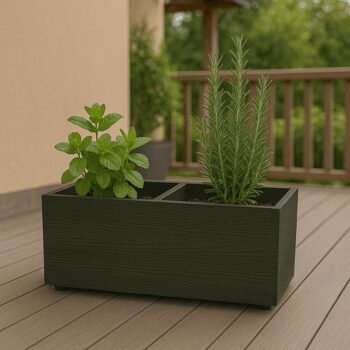 Kvetináč MADERA CASE ECO WOOD 77 cm, tmavohnedý, M