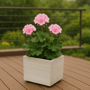 Kvetináč MADERA SQUARE ECO WOOD 28,8 cm, biela, S