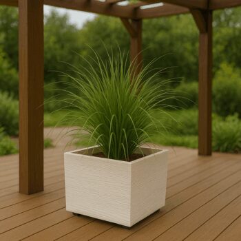 Kvetináč MADERA SQUARE ECO WOOD 38,5 cm, biela ECO, L