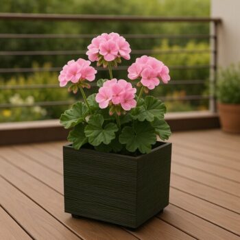 Kvetináč MADERA SQUARE ECO WOOD 38,5 cm,tmavohnedý, L