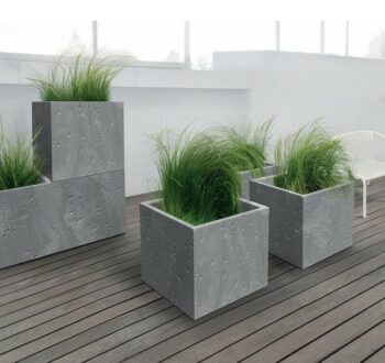 Kvetináč SIERRA SQUARE BETON EFFECT 38,5 cm, sivá, M