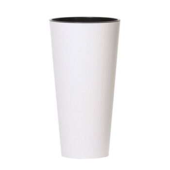 Kvetináč TUBUS SLIM s vložkou 30 cm, biela matná, 30 cm