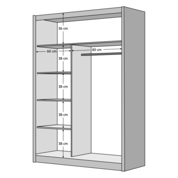 Šatníková skriňa s posuvnými dverami Ladder 150 v elegantnom prevedení dub craft a čierna je ideálnym riešením pre moderné interiéry. Táto skriňa ponúka praktické usporiadanie s dvoma sekciami, ktoré umožňujú efektívne využitie priestoru na uloženie oblečenia a doplnkov. Vďaka svojmu…