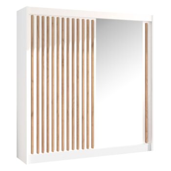 <p>Šatníková skriňa s posuvnými dverami <strong>Ladder 203</strong> v elegantnom prevedení biela/dub craft je ideálnym riešením pre moderné interiéry. Táto skriňa, patriaca do kategórie nábytku a šatníkových skríň, ponúka praktické využitie priestoru s rozmermi 215 cm na výšku, 203 cm na šírku a 61…