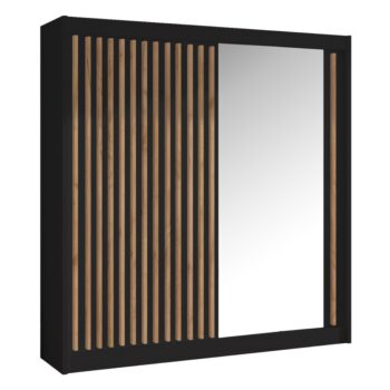 <p>Predstavujeme vám modernú šatníkovú skriňu s posuvnými dverami Ladder 203 v elegantnom farebnom prevedení čierna a dub craft. Táto skriňa je ideálnym riešením pre tých, ktorí hľadajú praktický a štýlový úložný priestor do svojho interiéru.</p>