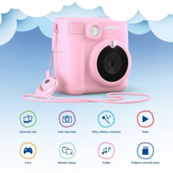 LAMAX InstaKid1 detský fotoaparát, ružová