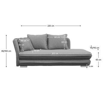 Leňoška s úložným priestorom Lamba L v elegantnej sivej farbe je ideálnym doplnkom pre váš interiér. Táto moderná leňoška od značky KONDELA ponúka nielen pohodlie, ale aj praktické riešenie pre uskladnenie vašich vecí. S rozmermi 220 cm na šírku, 110 cm na hĺbku a výškou 85 cm poskytuje dostatok…
