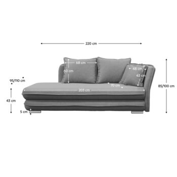 Leňoška s úložným priestorom Lamba P v elegantnej sivej farbe je ideálnym doplnkom pre váš interiér. Táto moderná leňoška od značky KONDELA ponúka nielen pohodlie, ale aj praktické riešenie pre uskladnenie vašich vecí. S rozmermi 220 cm na šírku, 110 cm na hĺbku a výškou 85 cm poskytuje dostatok…