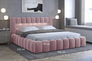 V posteli strávime značnú časť života a preto je dôležité dbať na to, akú posteľ vybrať. Čalúnená manželská posteľ s roštom LAMIA DUP 180 je originálnym kúskom, ktorý nie len krásne oživí, rozžiari spálňu, dodá jej štýl a stane sa praktickou a funkčnou súčasťou Vašej spálne. Vďaka LED osvetleniu,…