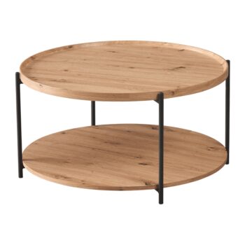 Konferenčný stolík Lapis v elegantnom prevedení dub artisan a čierna je ideálnym doplnkom pre moderné interiéry. Tento okrúhly stolík s priemerom 80 cm a výškou 40 cm ponúka dostatok priestoru na umiestnenie dekorácií, časopisov či občerstvenia počas stretnutí s priateľmi alebo…