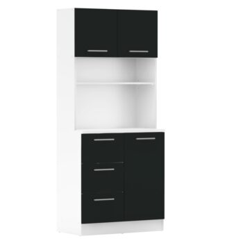 Vneste do svojho domova poriadok a štýl s trojdverovým kredencem LASET NEW! Tento elegantný kus nábytku je vyrobený z laminovanej DTD s hrúbkou 1,6 cm a vyniká modernou kombináciou bielej a čiernej farby, ktorá priestoru dodá sviežosť a súčasný vzhľad.…