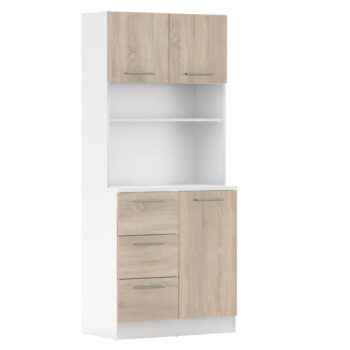 Vneste do svojho domova poriadok a štýl s trojdverovým kredencem LASET NEW! Tento elegantný kus nábytku je vyrobený z laminovanej DTD s hrúbkou 1,6 cm a vyniká modernou kombináciou bielej a dub sonoma farby, ktorá priestoru dodá sviežosť a súčasný…
