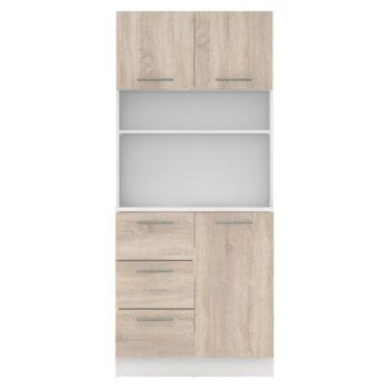 Vneste do svojho domova poriadok a štýl s trojdverovým kredencem LASET NEW! Tento elegantný kus nábytku je vyrobený z laminovanej DTD s hrúbkou 1,6 cm a vyniká modernou kombináciou bielej a dub sonoma farby, ktorá priestoru dodá sviežosť a súčasný…