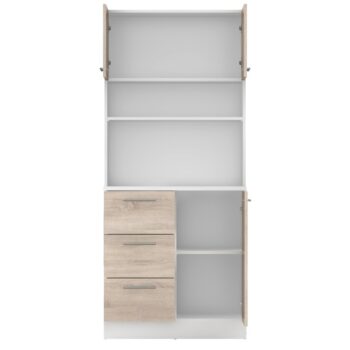 Vneste do svojho domova poriadok a štýl s trojdverovým kredencem LASET NEW! Tento elegantný kus nábytku je vyrobený z laminovanej DTD s hrúbkou 1,6 cm a vyniká modernou kombináciou bielej a dub sonoma farby, ktorá priestoru dodá sviežosť a súčasný…