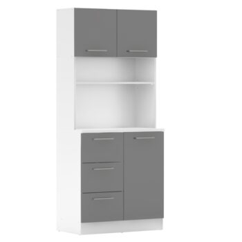 Vneste do svojho domova poriadok a štýl s trojdverovým kredencem LASET NEW! Tento elegantný kus nábytku je vyrobený z laminovanej DTD s hrúbkou 1,6 cm a vyniká modernou kombináciou bielej a grafitovej farby, ktorá priestoru dodá sviežosť a súčasný…