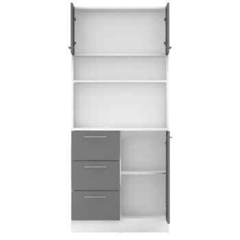 Vneste do svojho domova poriadok a štýl s trojdverovým kredencem LASET NEW! Tento elegantný kus nábytku je vyrobený z laminovanej DTD s hrúbkou 1,6 cm a vyniká modernou kombináciou bielej a grafitovej farby, ktorá priestoru dodá sviežosť a súčasný…