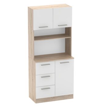 Vneste do svojho domova poriadok a štýl s trojdverovým kredencem LASET NEW! Tento elegantný kus nábytku je vyrobený z laminovanej DTD s hrúbkou 1,6 cm a vyniká modernou kombináciou dub sonoma a bielej farby, ktorá priestoru dodá sviežosť a súčasný…