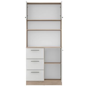 Vneste do svojho domova poriadok a štýl s trojdverovým kredencem LASET NEW! Tento elegantný kus nábytku je vyrobený z laminovanej DTD s hrúbkou 1,6 cm a vyniká modernou kombináciou dub sonoma a bielej farby, ktorá priestoru dodá sviežosť a súčasný…