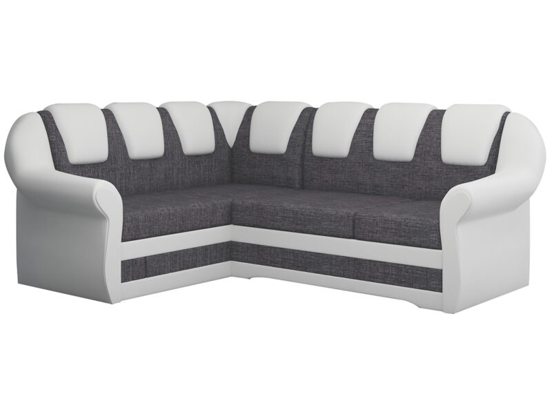 NABBI Latino II L rohová sedačka s rozkladom a úložným priestorom sivá / biela Dokonalý, premyslený dizajn, prepracované prevedenie, ozdobné, štýlové prešívanie a luxusné prevedenie ekokože a látky - jedným slovom LATINO II L. Jej nežné oblé krivky a farebné prevedenie sivá (Sawana 05) / biela (Soft 17) pôsobia neuveriteľne upokojujúco a harmonicky. Táto sedačka bude…