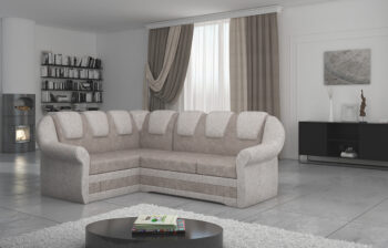 NABBI Latino II L rohová sedačka s rozkladom a úložným priestorom svetlohnedá / béžová - Image 2