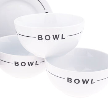 KONDELA Laurel porcelánová jedálenská súprava (12 ks) biela / čierna – Obrázok 11