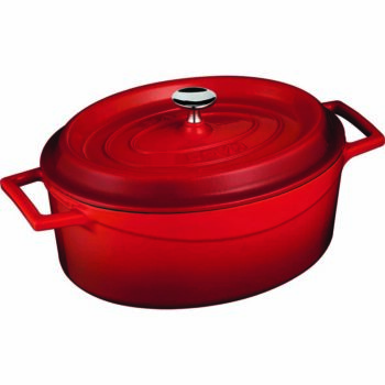 LAVA Metal Liatinový oválny hrniec červená, 4,8 l, pr. 29 cm