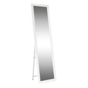 Stojace zrkadlo LAVAL si obľúbite hneď, keď ho uvidíte. Rozmery zrkadla sú (ŠxV): 40x150 cm. Zrkadlo je tvorené z kovového stojanu, ktorý mu dodáva stabilitu. Vďaka drevenému rámu s ornamentom má veľmi elegantný a dizajnový vzhľad. Farebné prevedenie je v jemnej bielej a ornament je ozdobený zlatou…
