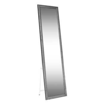 Stojace zrkadlo LAVAL si obľúbite hneď, keď ho uvidíte. Rozmery zrkadla sú (ŠxV): 40x150 cm. Zrkadlo je tvorené z kovového stojanu, ktorý mu dodáva stabilitu. Vďaka drevenému rámu s ornamentom má veľmi elegantný a dizajnový vzhľad. Farebné prevedenie je v jednoduchej čiernej, ktorá dodáva zrkadlu…