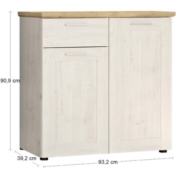 V jednoduchosti je krása. Zástancovia čistej línie, univerzálnych farieb a praktickosti si určite prídu na svoje. Dvojdverová komoda so zásuvkou LAVRION CH-2D1DRW ponúka dostatok úložného priestoru v podobe dvoch dvierok a jednej zásuvky. Úložný priestor za oboma dvierkami je rozdelený dvoma…