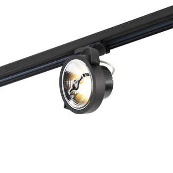 LED 3-fázové koľajnicové bodové svetlo čierne 15W 2700K vrátane AR111 - Expert