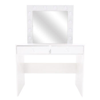 Toaletný stolík Ledio v elegantnej bielej farbe je ideálnym doplnkom pre každú modernú spálňu. Tento štýlový kus nábytku od značky KONDELA ponúka nielen praktickosť, ale aj estetický vzhľad, ktorý zaujme na prvý pohľad.