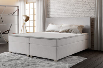 Štýlová a elegantná posteľ LEMOND, patrí medzi moderné manželské postele. Patrí k posteliam typu BOXSPRING. Dizajnovým prvkom je jej čelo, ktoré tiež ochráni vašu stenu pred oderom. Posteľ je čalúnená. Použitá je kvalitná látka COSMIC 10. Súčasťou postele je matrac a rošt, bez topperu. Pre väčší komfort si môžete dokúpiť praktický vrchný krycí matrac TOPPER (viď. doporučené produkty). Rozmery (š,v,h): 150 x 110 x 208 cm. Výška nožičiek: 6 cm. Spacia plocha: 140 x 200 cm. Ďalšie rozmery viď. foto. Maximálna nosnosť postele: 240 kg. V našej ponuke nájdete aj ďalšie prevedenia a rozmery postelí LEMOND. Dodávame v demontovanom stave.