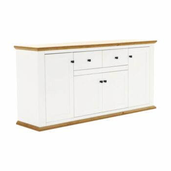 Na modernej vlne prichádza štvordverová komoda so zásuvkami LEON MZ9. Jej rozmery sú (ŠxHxV): 180x45x87 cm. Zdobia ju skromné, ale elegantné kovové úchytky. Disponuje úložným priestorom v podobe dvoch zásuviek, dvojdverovej skrinky a jednodverovej skrinky. Provensálsky sektorový nábytok LEON Vám…