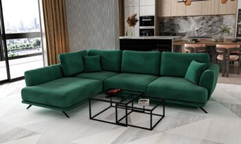 LERDE je mimoriadne útulná a zároveň pohodlná rohová sedačka v tvare L s rozmermi 280 x 191 x 90 cm v látke Loco 35 v ľavom prevedení.Medzi charakteristické znaky patrí: stabilná konštrukcia, tlmený, ale zaujímavý vzhľad, čalúnené operadlo, veľké vankúše, štýlové nohy dodávajúce ľahkosť celej konštrukcii a hlboký, mäkký sedák z HR peny. Zaručuje tiež správnu polohu tela počas odpočinku a značné pohodlie. Rohová sedačka Lerde je multifunkčný kus nábytku, pretože poskytuje maximálny komfort vo dne aj v noci. Po rozložení pohovky pomocou intuitívneho a nekomplikovaného mechanizmu Delphin získate plochu na spanie 126 x 240 cm a priestranný úložný priestor na lôžkoviny.Rohová sedačka Lerde je kus nábytku, ktorý splní všetky vaše požiadavky. Má všetko, čo je potrebné na dosiahnutie najvyššej úrovne pre relax a pohodlie. Nosnosť: 320 kgPlocha na spanie: 126 x 240 cmRozmery(ŠxHxV): 280 x 191 x 90 cmHĺbka sedacej plochy:60cm, šírka sedacej plochy:240 cm, výška sedu: 42 cm, výška nôh: 13cm, materiál kov.Upozornenie: Váš monitor z hľadiska nastavenia nemusí zobrazovať farby také, ako sú v skutočnosti.