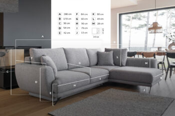 LERDE je mimoriadne útulná a zároveň pohodlná rohová sedačka v tvare L s rozmermi 280 x 191 x 90 cm v látke Nude 45 v pravom prevedení.Medzi charakteristické znaky patrí: stabilná konštrukcia, tlmený, ale zaujímavý vzhľad, čalúnené operadlo, veľké vankúše, štýlové nohy dodávajúce ľahkosť celej konštrukcii a hlboký, mäkký sedák z HR peny. Zaručuje tiež správnu polohu tela počas odpočinku a značné pohodlie. Rohová sedačka Lerde je multifunkčný kus nábytku, pretože poskytuje maximálny komfort vo dne aj v noci. Po rozložení pohovky pomocou intuitívneho a nekomplikovaného mechanizmu Delphin získate plochu na spanie 126 x 240 cm a priestranný úložný priestor na lôžkoviny.Rohová sedačka Lerde je kus nábytku, ktorý splní všetky vaše požiadavky. Má všetko, čo je potrebné na dosiahnutie najvyššej úrovne pre relax a pohodlie. Nosnosť: 320 kgPlocha na spanie: 126 x 240 cmRozmery(ŠxHxV): 280 x 191 x 90 cmHĺbka sedacej plochy:60cm, šírka sedacej plochy:240 cm, výška sedu: 42 cm, výška nôh: 13cm, materiál kov.Upozornenie: Váš monitor z hľadiska nastavenia nemusí zobrazovať farby také, ako sú v skutočnosti.