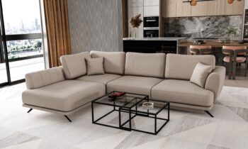 LERDE je mimoriadne útulná a zároveň pohodlná rohová sedačka v tvare L s rozmermi 280 x 191 x 90 cm v látke Sola 18.Medzi charakteristické znaky patrí: stabilná konštrukcia, tlmený, ale zaujímavý vzhľad, čalúnené operadlo, veľké vankúše, štýlové nohy dodávajúce ľahkosť celej konštrukcii a hlboký, mäkký sedák z HR peny. Zaručuje tiež správnu polohu tela počas odpočinku a značné pohodlie. Rohová sedačka Lerde je multifunkčný kus nábytku, pretože poskytuje maximálny komfort vo dne aj v noci. Po rozložení pohovky pomocou intuitívneho a nekomplikovaného mechanizmu Delphin získate plochu na spanie 126 x 240 cm a priestranný úložný priestor na lôžkoviny.Rohová sedačka Lerde je kus nábytku, ktorý splní všetky vaše požiadavky. Má všetko, čo je potrebné na dosiahnutie najvyššej úrovne pre relax a pohodlie. Nosnosť: 320 kgPlocha na spanie: 126 x 240 cmRozmery(ŠxHxV): 280 x 191 x 90 cmHĺbka sedacej plochy:60cm, šírka sedacej plochy:240 cm, výška sedu: 42 cm, výška nôh: 13cm, materiál kov.Upozornenie: Váš monitor zhľadiska nastavenia nemusí zobrazovať farby také, ako sú v skutočnosti.