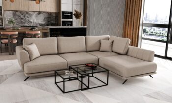 LERDE je mimoriadne útulná a zároveň pohodlná rohová sedačka v tvare L s rozmermi 280 x 191 x 90 cm v látke Sola 18v pravom prevedení.Medzi charakteristické znaky patrí: stabilná konštrukcia, tlmený, ale zaujímavý vzhľad, čalúnené operadlo, veľké vankúše, štýlové nohy dodávajúce ľahkosť celej konštrukcii a hlboký, mäkký sedák z HR peny. Súčasťou sedačky sú dva vankúšiky vo farbe sedačky, ktoré zútulnia váš interiér. Zaručuje tiež správnu polohu tela počas odpočinku a značné pohodlie. Rohová sedačka Lerde je multifunkčný kus nábytku, pretože poskytuje maximálny komfort vo dne aj v noci. Po rozložení pohovky pomocou intuitívneho a nekomplikovaného mechanizmu Delphin získate plochu na spanie 126 x 240 cm a priestranný úložný priestor na lôžkoviny.Rohová sedačka Lerde je kus nábytku, ktorý splní všetky vaše požiadavky. Má všetko, čo je potrebné na dosiahnutie najvyššej úrovne pre relax a pohodlie. Nosnosť: 320 kgPlocha na spanie: 126 x 240 cmRozmery(ŠxHxV): 280 x 191 x 90 cmHĺbka sedacej plochy:60cm, šírka sedacej plochy:240 cm, výška sedu: 42 cm, výška nôh: 13cm, materiál kov.Upozornenie: Váš monitor zhľadiska nastavenia nemusí zobrazovať farby také, ako sú v skutočnosti.