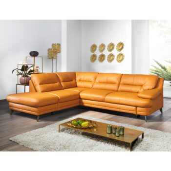 KONDELA Libera New L kožená rohová sedačka s rozkladom Amber M9030 - Image 2