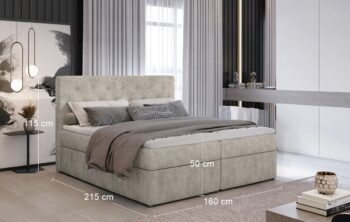 Užívajte si pokojný, ničím nerušený spánok na pohodlnej čalúnenej manželskej posteli s úložným priestorom LIBORN 160. Okrem maximálneho pohodlia a komfortu, ktoré Vám ponúkne, bude tiež krásnym, elegantným doplnkom spálne. K dokonalosti postele prispieva v prvom rade jej vysoké čelo s gombíkmi…