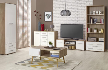 HALMAR Lima S3 trojdverová šatníková skriňa biela / biely lesk - Image 3