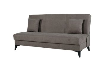 Model LIMAN predstavuje veľmi elegantnú pohovku, ktorú v prípade potreby môžete rozložiť a využiť na príležitostné spanie nielen pre vás, ale aj vašich hostí. Dokonale sa hodí do malých bytov a kancelárií. Vďaka jej menším rozmerom a vysokým nožičkám bude interiér vyzerať priestrannejší a vzdušnejší. Pohodlná moderná pohovka LIMAN s funkciou spania bude praktickým kúskom do každého interiéru pre každodenný odpočinok. Za komfort sedenia a spania sú zodpovedné pružiny Bonnell a vysoko kvalitná PUR pena. Úložný priestor pod sedákom ocení každý majiteľ. Sedačka je čalúnená kvalitnou poťahovou látkou v sivej farbe a stojí na čiernych plastových nožičkách.Špecifikácia:spacia plocha po rozložení: 182x108 cmcelkové rozmery: H:78 / Š:185 / V:90 cmDodávame v demonte. 