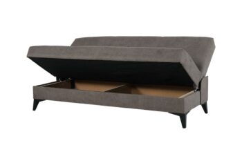 Model LIMAN predstavuje veľmi elegantnú pohovku, ktorú v prípade potreby môžete rozložiť a využiť na príležitostné spanie nielen pre vás, ale aj vašich hostí. Dokonale sa hodí do malých bytov a kancelárií. Vďaka jej menším rozmerom a vysokým nožičkám bude interiér vyzerať priestrannejší a vzdušnejší. Pohodlná moderná pohovka LIMAN s funkciou spania bude praktickým kúskom do každého interiéru pre každodenný odpočinok. Za komfort sedenia a spania sú zodpovedné pružiny Bonnell a vysoko kvalitná PUR pena. Úložný priestor pod sedákom ocení každý majiteľ. Sedačka je čalúnená kvalitnou poťahovou látkou v sivej farbe a stojí na čiernych plastových nožičkách.Špecifikácia:spacia plocha po rozložení: 182x108 cmcelkové rozmery: H:78 / Š:185 / V:90 cmDodávame v demonte. 