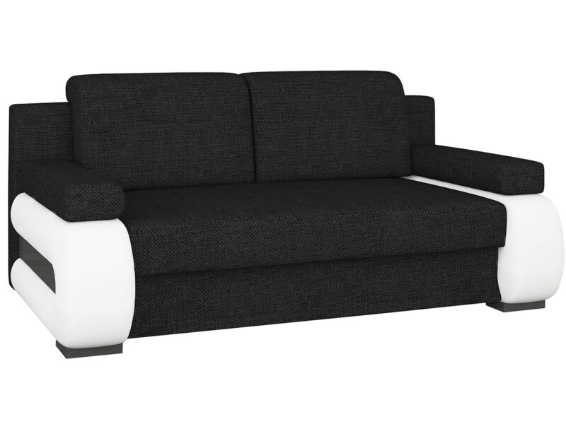 LIMIA-POHOVKA-CIERNA-SAWANA-14-BIELA-SOFT-17-NABBI-1 NABBI Limia rozkladacia pohovka čierna / biela – Obrázok 1