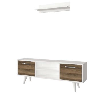 Predstavujeme LINKA, obývaciu stenu, ktorá skvele kombinuje funkčnosť a moderný dizajn. Táto zostava, navrhnutá v elegantných farbách bielej a orecha, prináša do každej obývacej izby čistý a svieži vzhľad, zatiaľ čo poskytuje praktické riešenie na usporiadanie multimediálnych zariadení a dekorácií.Detailné špecifikácieTyp tovaru: Obývacia stenaMateriál: Kvalitný LTD s hrúbkou 18 mm, čo zaisťuje vysokú odolnosť a dlhú životnosť.Rozmery: TV stolík (120 x 25 x 41 cm) a nástenné police (60 x 14.5 x 14.5 cm), ktoré poskytujú efektívny úložný priestor a estetickú prezentáciu vašich obľúbených predmetov.Farba: Kombinácia bielej a orechovej farby prináša do interiéru teplý, ale zároveň moderný vzhľad.Vybavenie: Regálka integrovaná v TV stolíku a ďalšie nástenné police pre flexibilné uskladnenie a zobrazenie vašich kníh, elektroniky či dekorácií.Dodatočné informácie: Produkt dodávame v demontovanom stave, čo uľahčuje jeho transport a montáž.Obývacia stena LINKA je ideálnou voľbou pre tých, ktorí hľadajú nielen praktický, ale aj esteticky príťažlivý nábytok, ktorý dokáže zvýrazniť moderný charakter každej obývačky. S jej minimalistickým dizajnom a efektívnym využitím priestoru poskytne dokonalé riešenie pre organizáciu vášho domova.