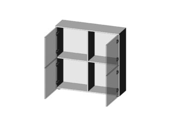 HALMAR Livo KM-100 komoda biela / biely lesk – Obrázok 4